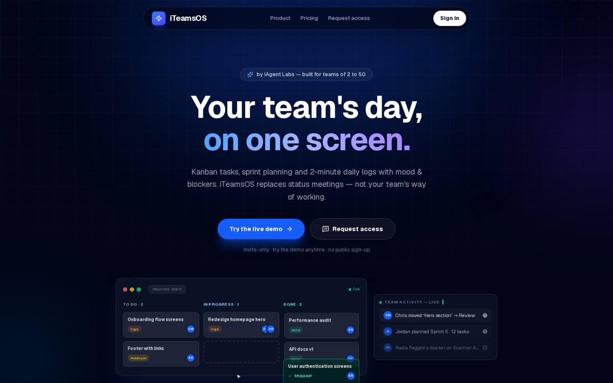 iTeamsOS website